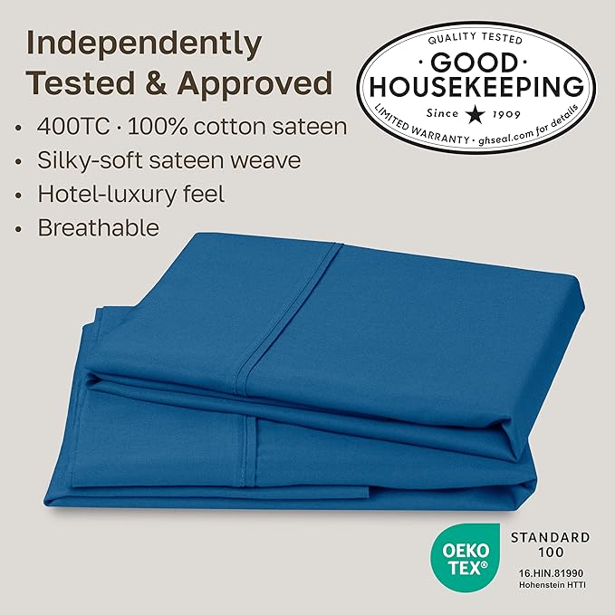 California Design Den Standard/Queen Pillow Cases Set of 2-400 Thread Count - Image 2