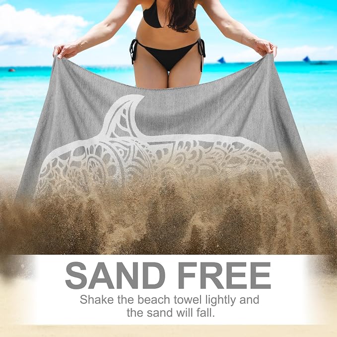 Genovega Oversized Cotton Turkish Beach Towels 72"x36" Lightweight Quick Dry - Image 3