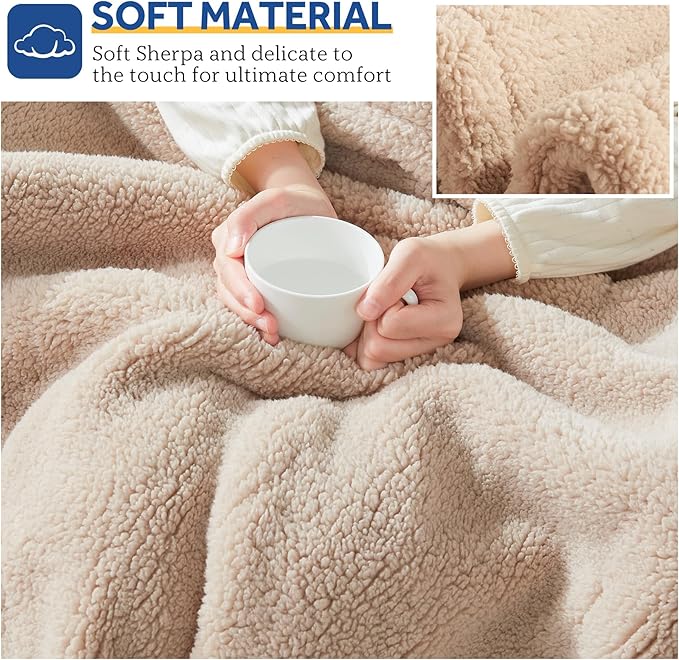 Sealy Electric Blanket Heated Throw 50"x60" Soft Double Sherpa Super Cozy - Image 5