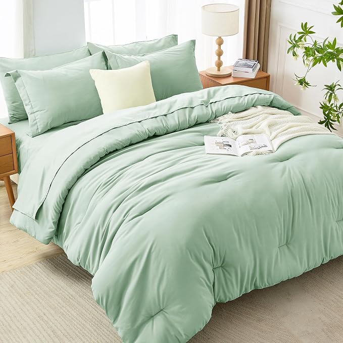 MUXHOMO 7 Pieces Queen Comforter Set, Soft Bed in a Bag Queen Size, All Season - Image 7