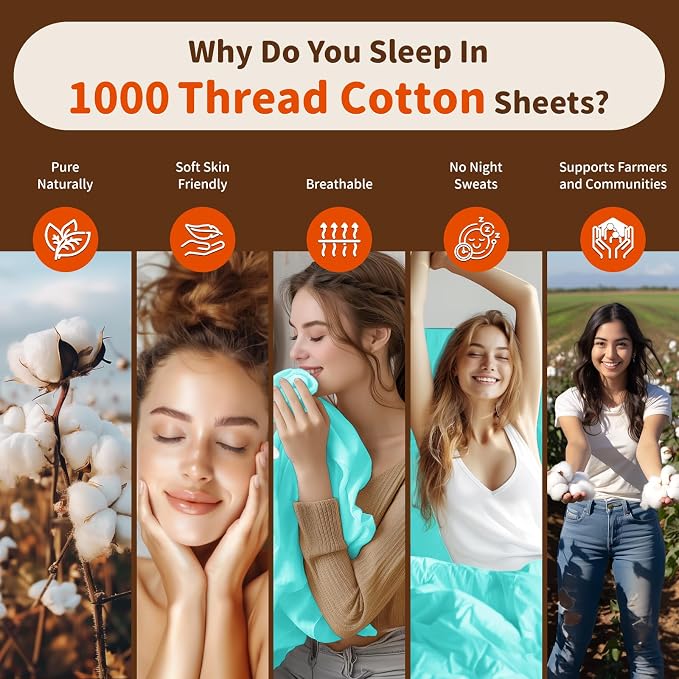 LBRO2M Split King Sheet Sets for Adjustable Bed 1000 Thread Count 100% Egyptian - Image 4