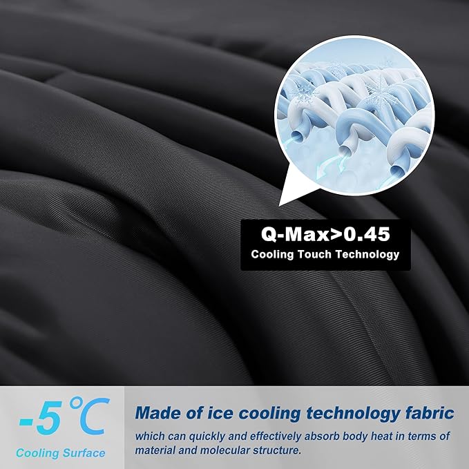 Cooling Comforter Queen Size, Double-Sided Cold Tech Fabric Quilted Bed - Image 2