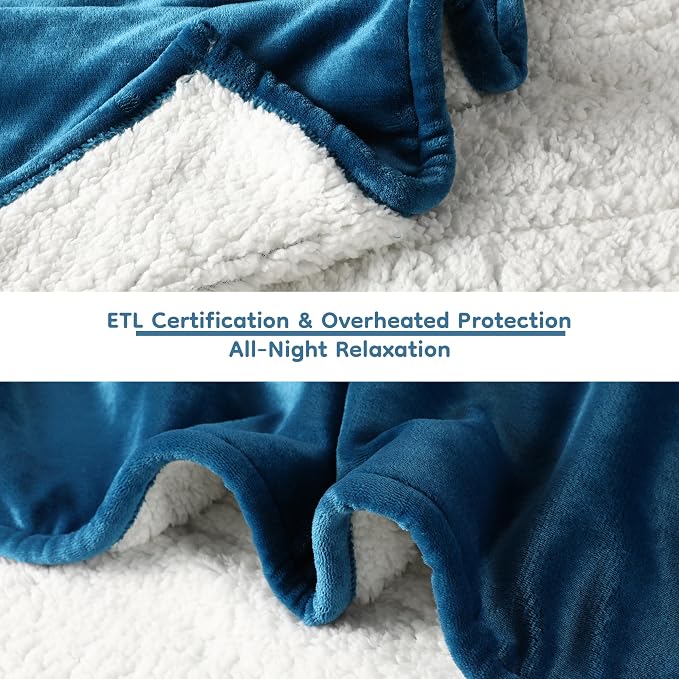 LaffyLo Electric Heated Blanket King Size 90 x 100, Dual Control, Fast Heating - Image 2
