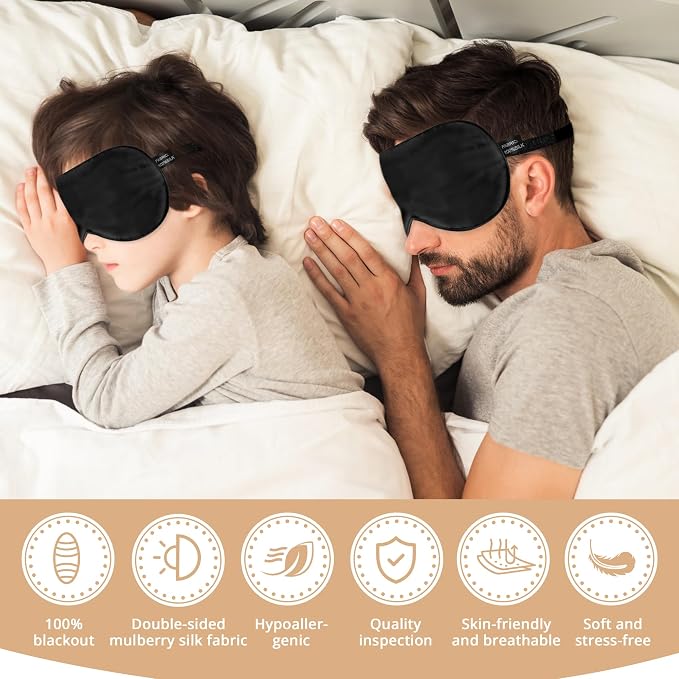 Silk Sleep Mask Eye Cover, 100% Real Natural Eye Mask - Image 5