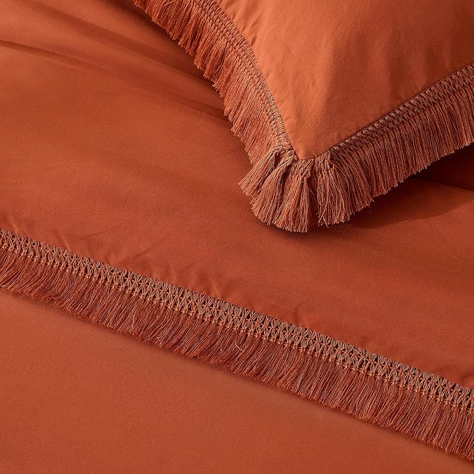 Andency Comforter Set Oversized King Terracotta 120x120, 3 Pieces Boho Fall - Image 7