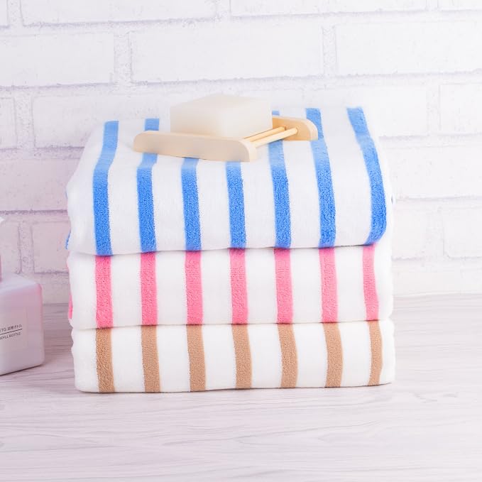 JML Microfiber Beach Towels Set of 6, Large Bath Towel Cabana Stripe- Absorbent - Image 7