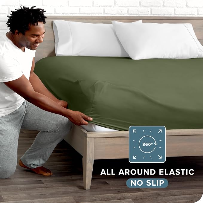 Bare Home Fitted Bottom Sheet Queen Size - Image 3