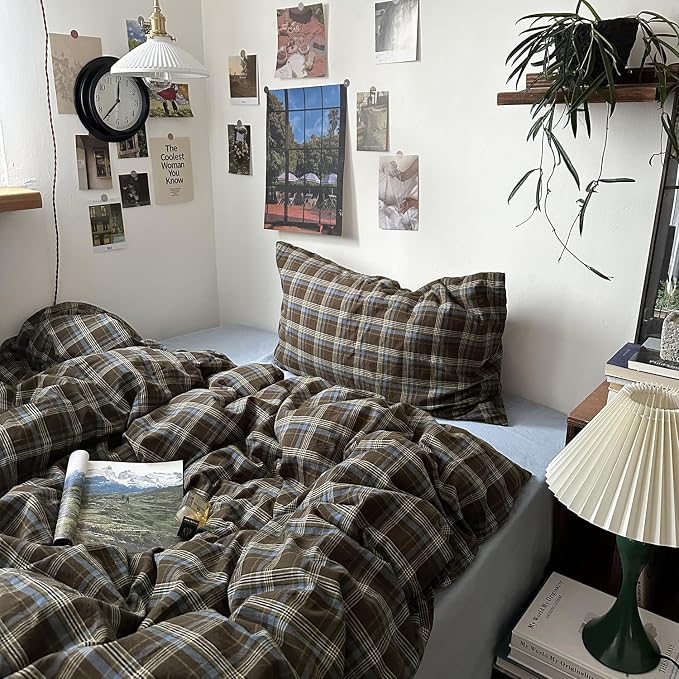 mixinni Vintage Buffalo Plaid Duvet Cover Set Full Size - Image 5