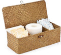 Sumnacon Small Woven Basket for Shelf, Wicker Shelves Storage Baskets by Sumnacon