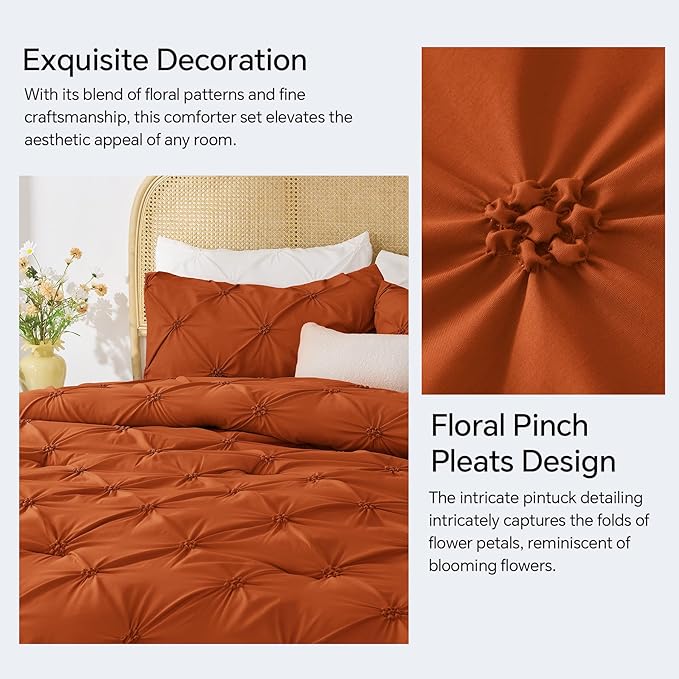 BEDELITE Burnt Orange Queen Comforter Set - Image 4