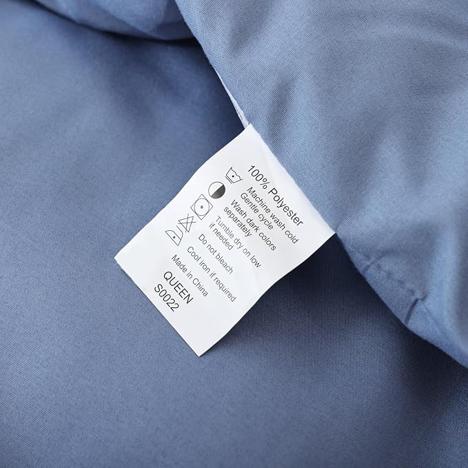 ROSGONIA California King Comforter Set Slate Blue - Image 9