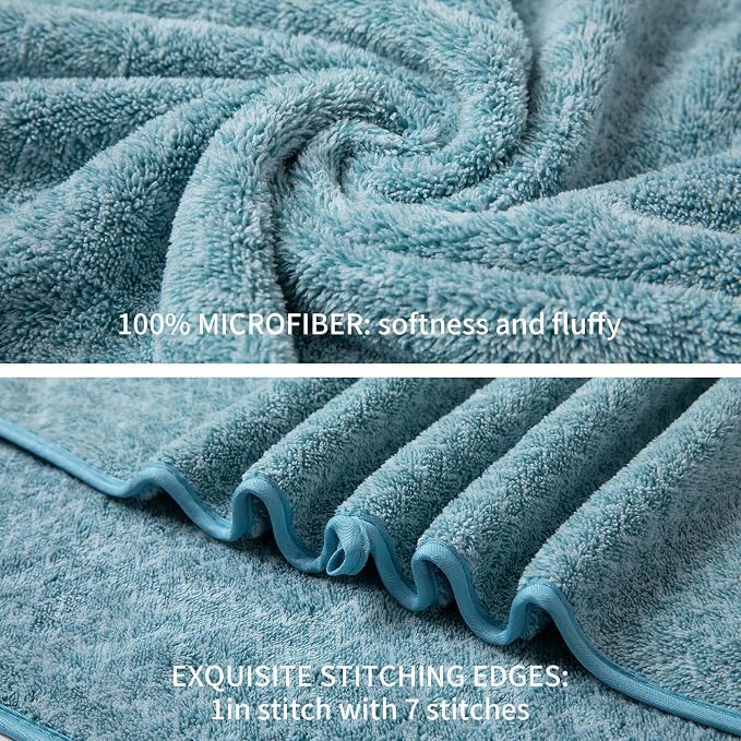 Ultra Soft Bath Towel Set, 12 Piece Family Bathroom Towels Set - Image 4