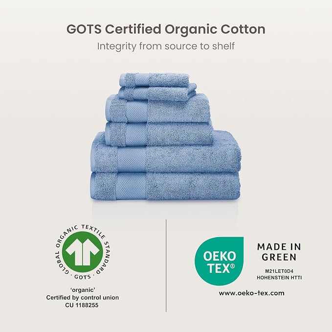 BIOWEAVES 100% Organic Cotton 700 GSM Plush Bath Towels 30" x 58" GOTS Certified - Image 8