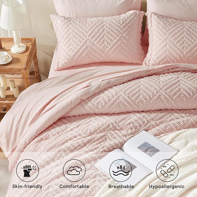 Zzlpp Queen Comforter Set 7 Pieces, All Season Boho Bedding Sets - Image 4
