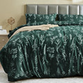 MUXHOMO Duvet Cover Full Size, Reversible Floral Forest Green Duvet Cover Set by MUXHOMO