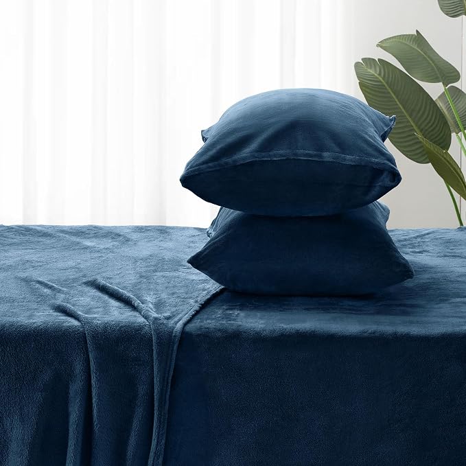 BEDELITE Flannel Sheets Queen Size Navy - Image 7