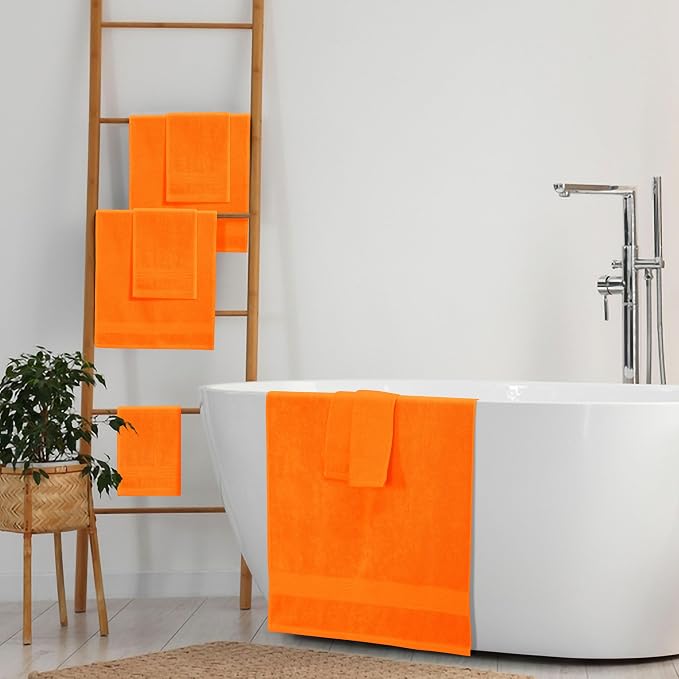 Belizzi Home 8 Piece Towel Set 100% Ring Spun Cotton, 2 Bath Towels 27x54 - Image 4