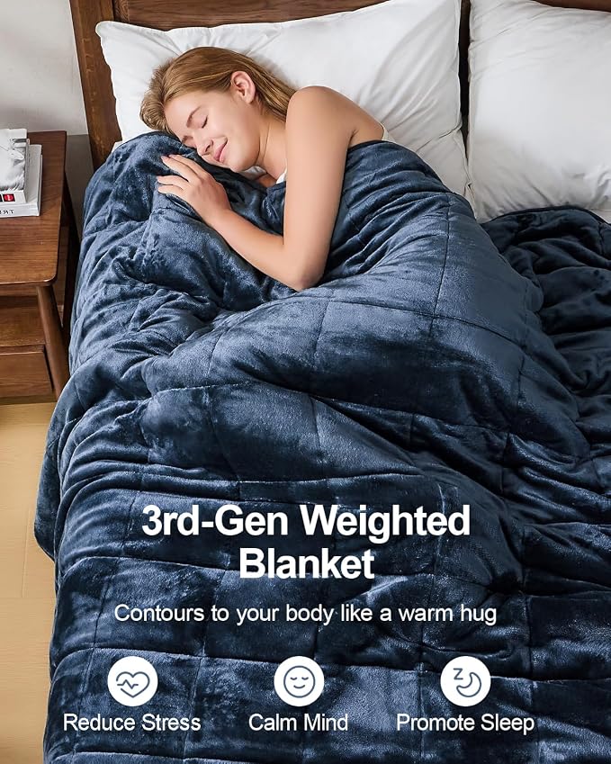 Super Fuzzy Soft Sherpa Fleece Weighted Blanket, 20 lbs Dual Sided Fluffy Heavy - Image 2