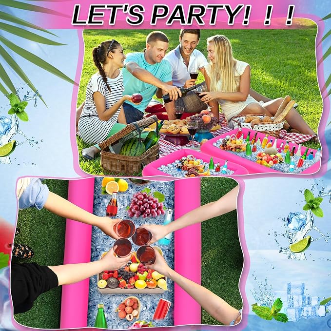 Leitee 4 Pcs Inflatable Ice Serving Bars Buffet Serving Tray Drink Cooler - Image 3