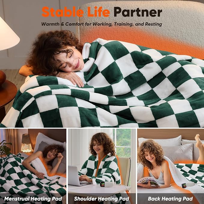 Heated Electric Blanket Throw, 50X60 Heating Blanket - Image 3