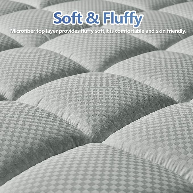 MATBEBY Bedding Quilted Fitted California King Mattress Pad Cooling Breathable - Image 2