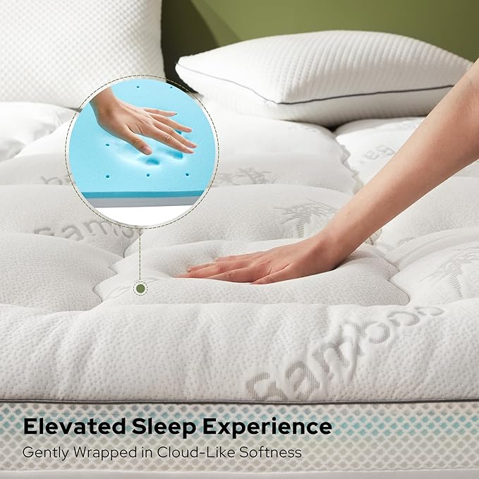 BEDLORE 4 Inch Memory Foam Mattress Topper Queen, 2-in-1 Dual Layer Design - Image 4