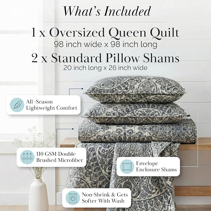 Southshore Fine Living, Inc. Ashanti Collection Oversized Quilt Queen Bedding - Image 2