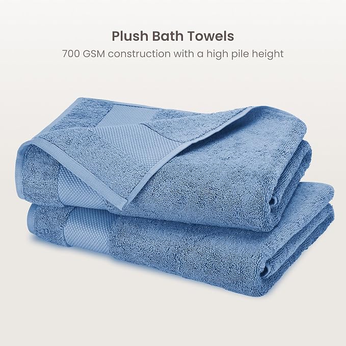 BIOWEAVES 100% Organic Cotton 700 GSM Plush Bath Towels 30" x 58" GOTS Certified - Image 2