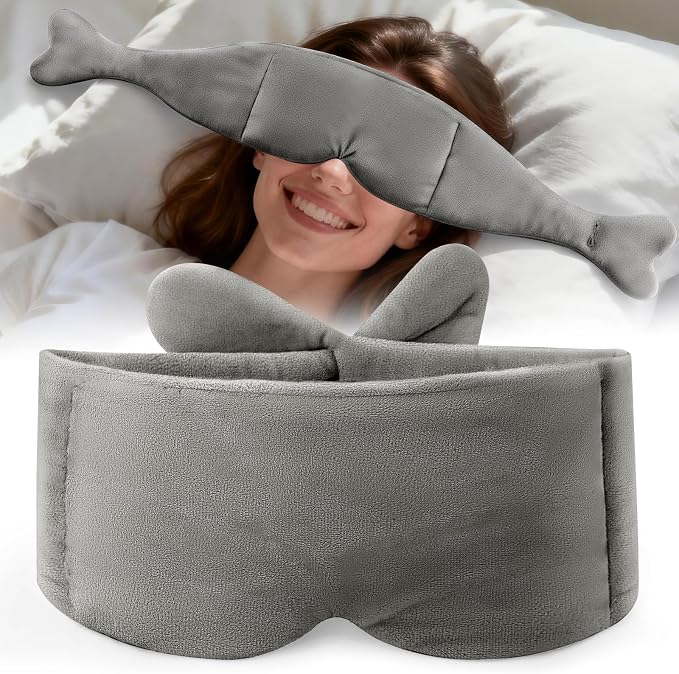 Weighted Eye Mask for Sleeping, Soft Minky Sleep Mask for Side Sleeper by Akakios