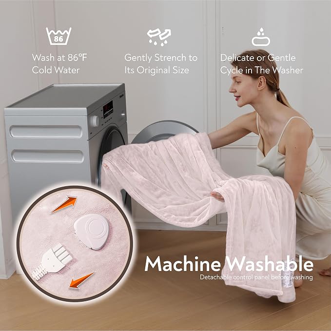 Wapaneus Foot Pocket Heated Blanket Electric Throw - Image 7