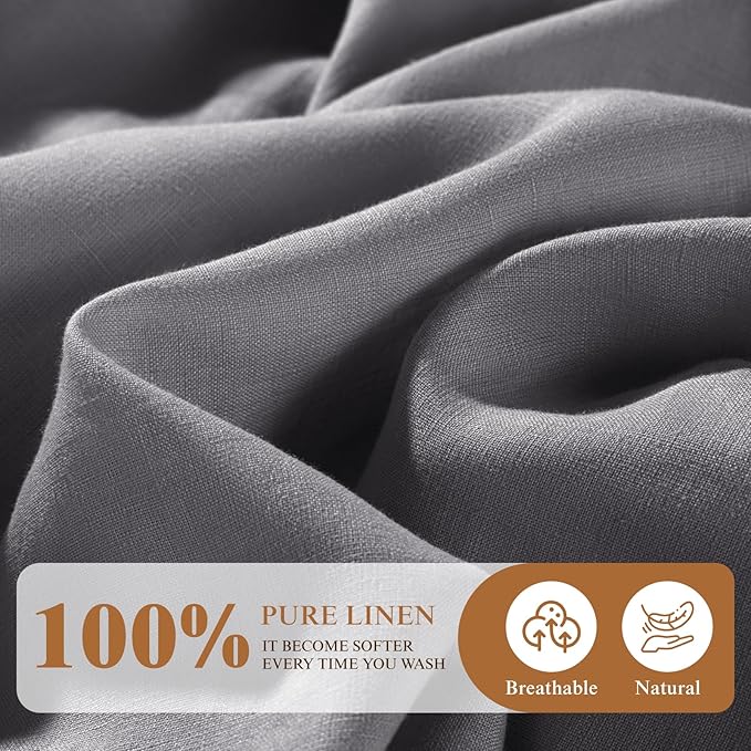 SONORO KATE 100% French Linen Fitted Sheet - Image 2