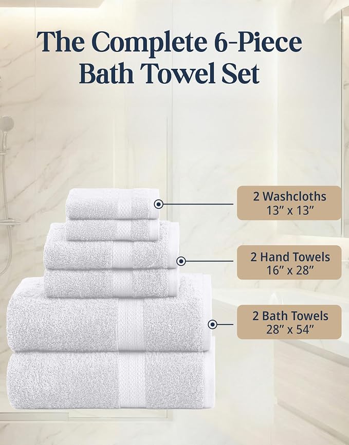LANE LINEN 100% Cotton Bath Towel Set - Image 4