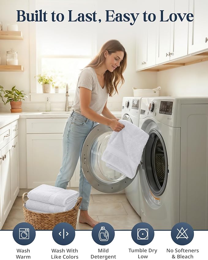 LANE LINEN 100% Cotton Bath Towel Set - Image 8