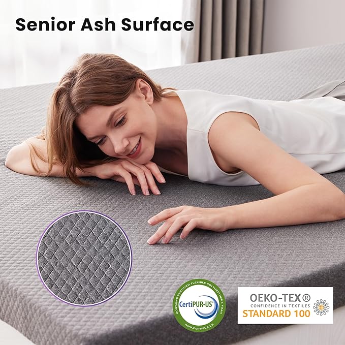 SINWEEK 3 Inch Gel Memory Foam Mattress Topper Queen Size, Pad - Image 3