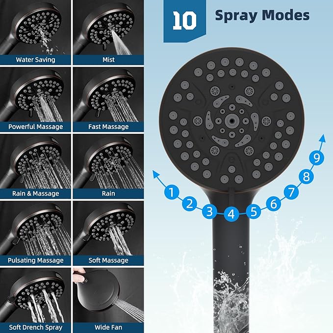 Hibbent All Metal Shower Head, Shower Holder, Oil Rubbed Bronze - Image 5