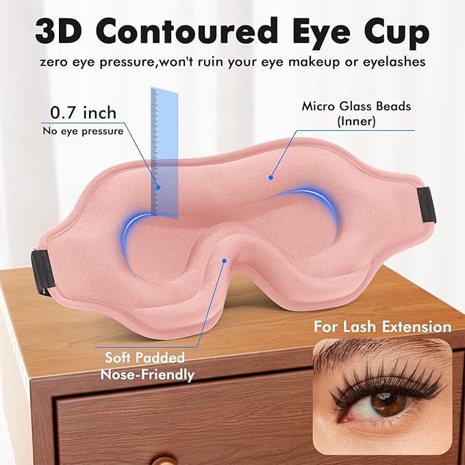 Weighted Eye Mask for Sleeping, 3D Contoured Sleep Mask Blackout - Image 4
