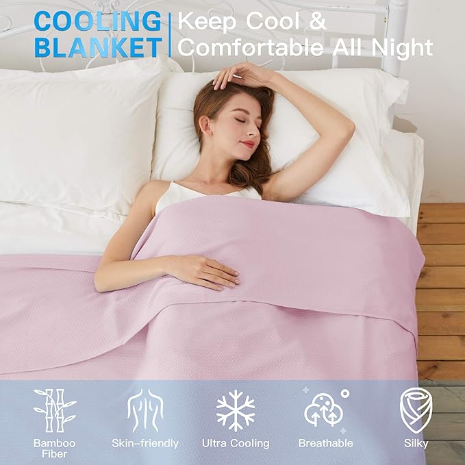AmyHomie Cooling Blanket, 100% Rayon Derived from Bamboo, Cool Summer Blanket - Image 3