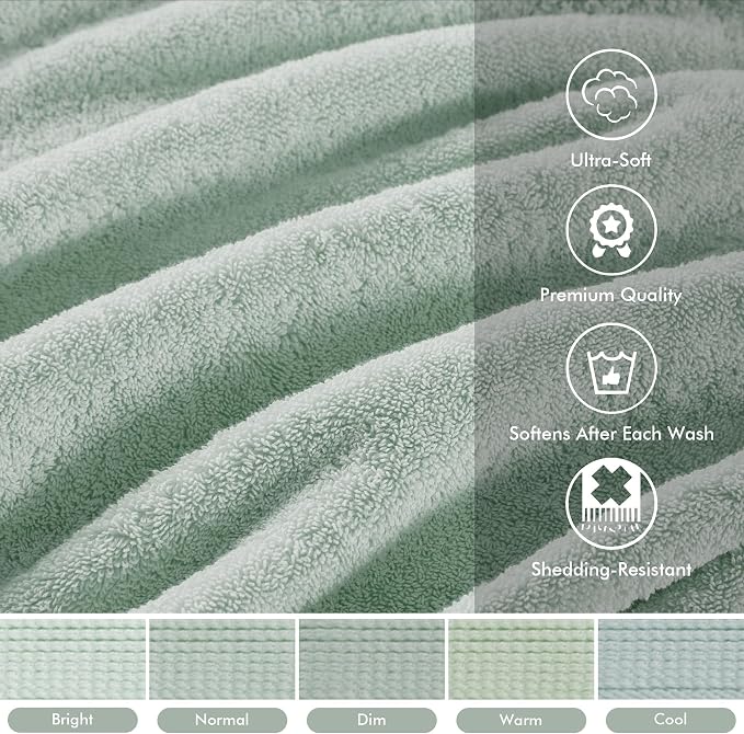 Madison Park 800GSM Bathroom Towel Set of 8 100% Cotton Bath Towel Set - Image 3