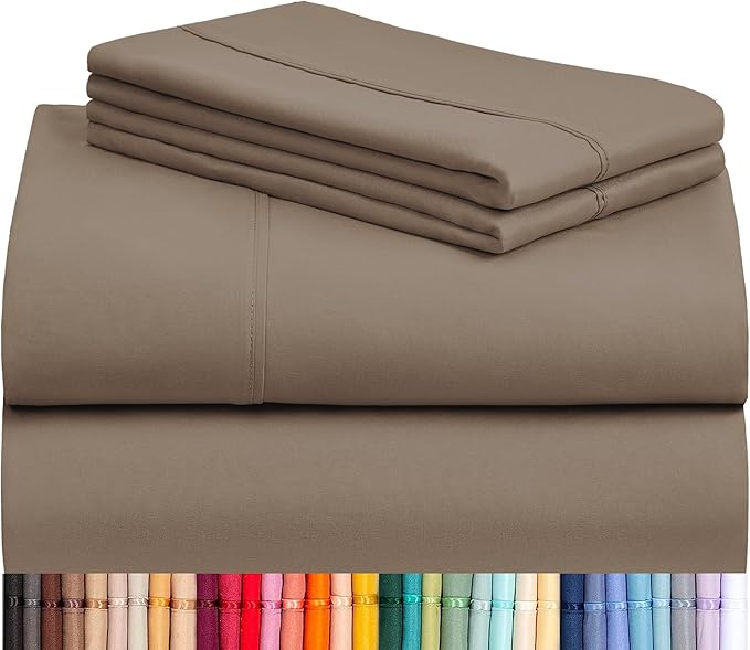 LuxClub 4 PC King Sheet Set, Breathable Luxury Bed Sheets, Deep Pockets 18" by LuxClub