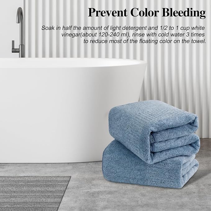 SEISSO Large Bath Towels Set of 4-35 x 63 Inches Super Absorbent & Lightweight - Image 6