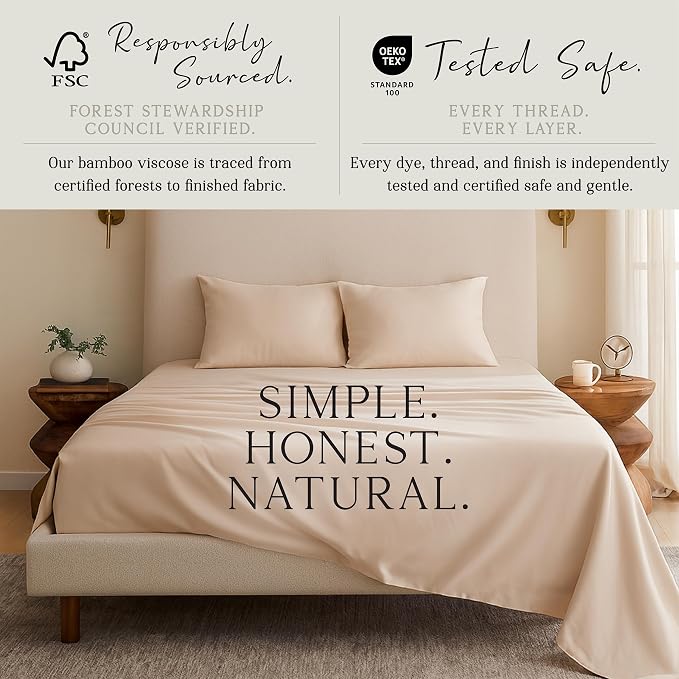 Karissa Mae Cooling Bamboo Viscose Queen Size Pillowcase Set | 100% FSC - Image 4