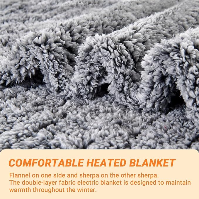 Heated Blanket Heated Throw, Electric Blanket 50"x60" Heating Blanket - Image 4