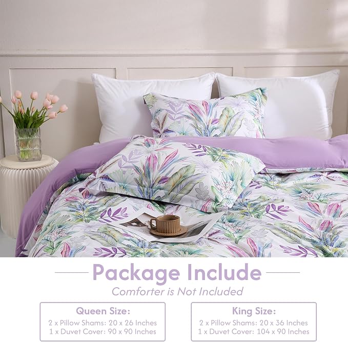 LONAVA King Botaincal 3 Pcs Duvet Cover Set, Breathable Soft Microfiber - Image 6