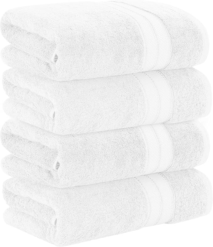 Modern Threads 4-Pack SpunLoft Bath Towel White 30x54 - Image 3