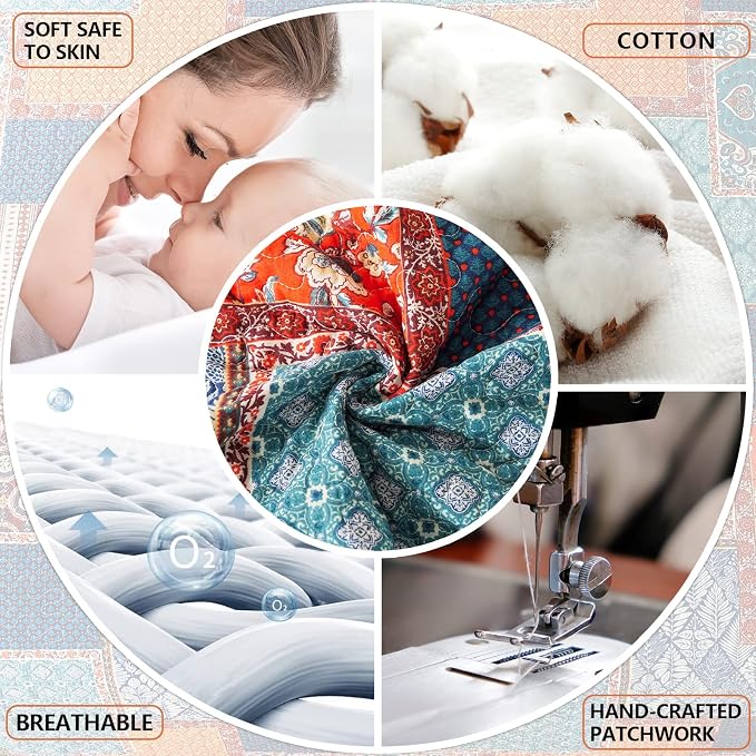 BEDIFANY Cotton Queen Size Quilt Sets, Soft Lightweight Bedspread Queen Size - Image 6
