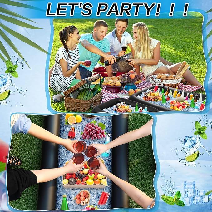 Leitee 4 Pcs Inflatable Ice Serving Bars Buffet Serving Tray Drink Cooler - Image 5