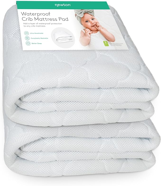 Newton Baby Waterproof Crib Mattress Pad | Ultra-Breathable Quilted Layer by newton