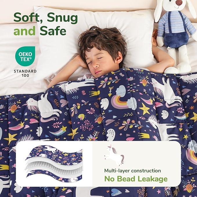 Sivio Weighted Blanket 3lbs, Unicorn Small Cooling Heavy Blankets, Washable - Image 3