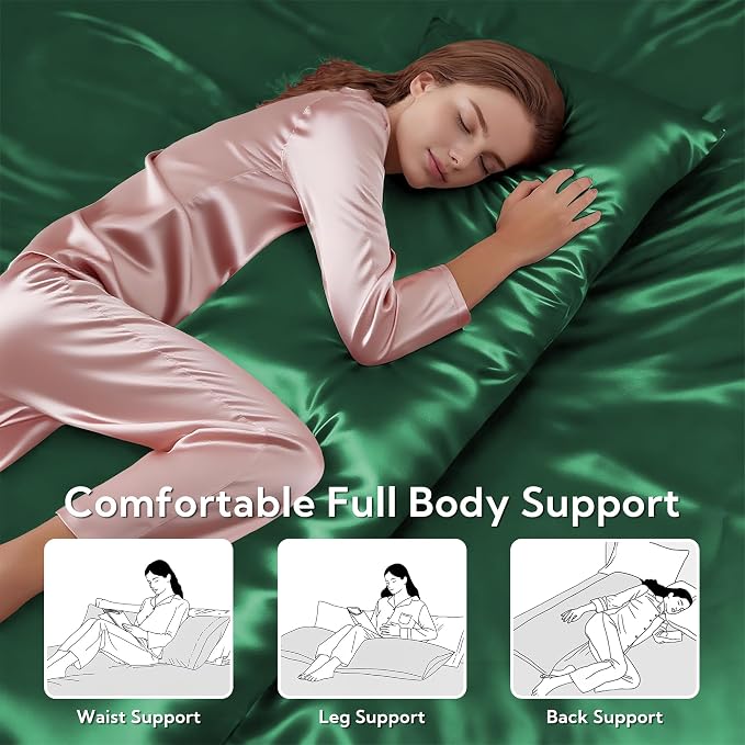 MR&HM Satin Body Pillow Cover, Soft and Breathable Body Pillow Case - Image 5
