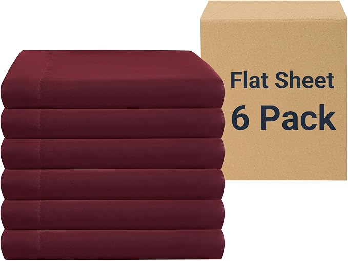 ZPECC Bulk Flat Sheets Only King Size 6 Pack, Easy Sort Top Bed Sheet by by ZPECC-ABrandThatHasBeenFocusedOnBabyProductsFor18Years